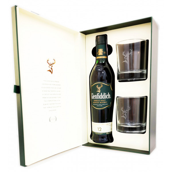 Купити Віскі Glenfiddich 12yo Special Reserve 0,7л +2 келихи