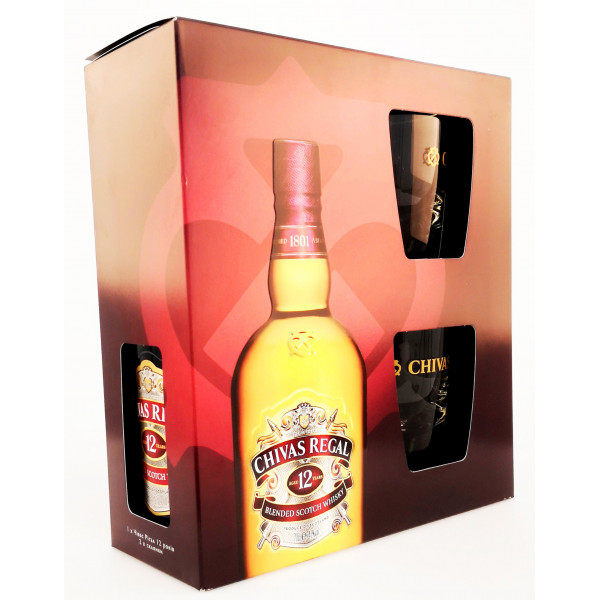 Купити Віскі Chivas Regal 12yo 0,7л+2 слянки в коробці