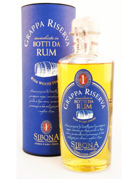 Купити Граппа Riserva Botti Da Rum 0,5л тубус Sibona