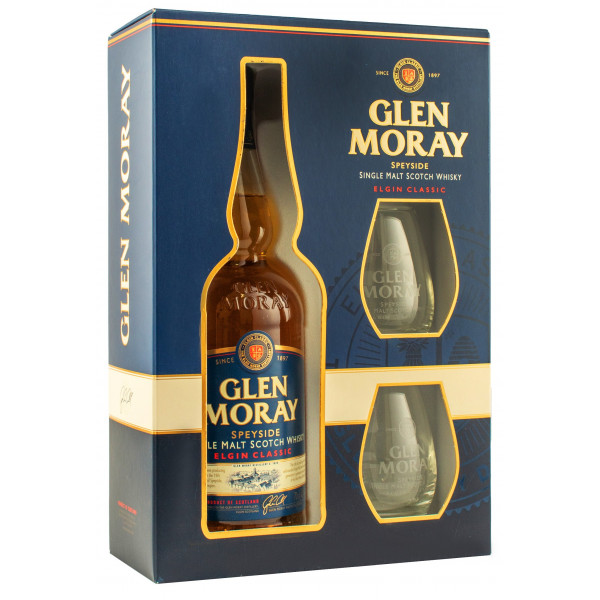 Віскі "Glen Moray Classic"0,7л в коробці + 2 келиха