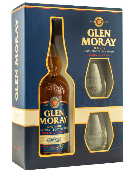 Виски Glen Moray Classic0,7л в коробке + 2 стакана
