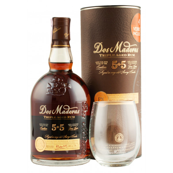 Ром "Dos Maderas 5+5 P.X" 0,7л тубус+бокал TM "Dos Maderas"