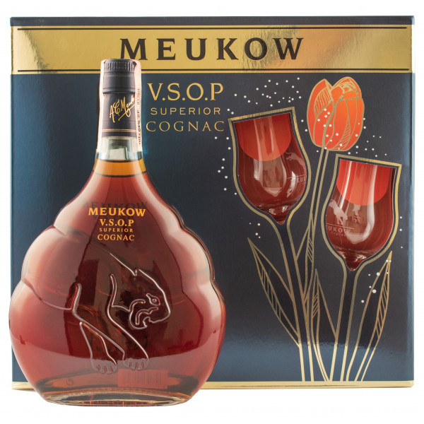 Коньяк "Meukow VSOP" 0,7л  под.наб.+2 бокала ТМ "Meukow"