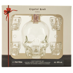 Горілка "Crystal Head" в коробці + 4 склянки  0.7