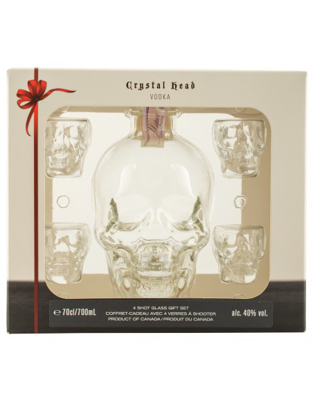 Горілка "Crystal Head" в коробці + 4 склянки  0.7