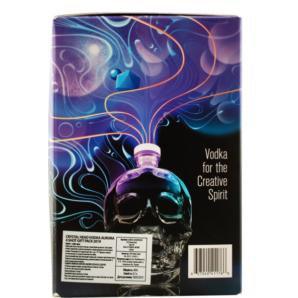 Купить Купить Водка Crystal Head Aurora 0,7л л в коробке + 4 рюмки