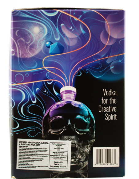 Купить Купить Водка Crystal Head Aurora 0,7л л в коробке + 4 рюмки