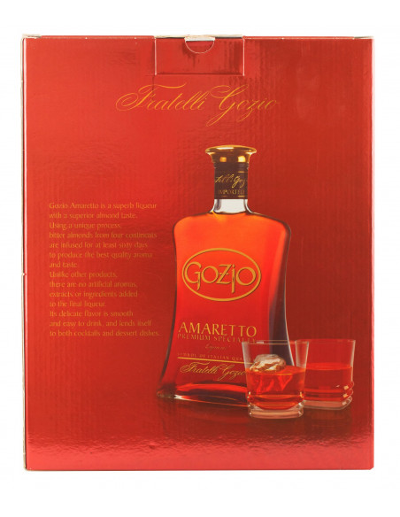 Купити Лікер Amaretto Gozio 0,7л подарунковий набір + 2бокала Franciacorta