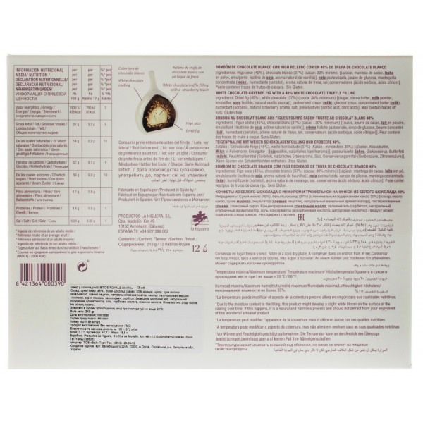 Купити Інжир в білому шоколаді Rabitos Royale 12шт іспанія