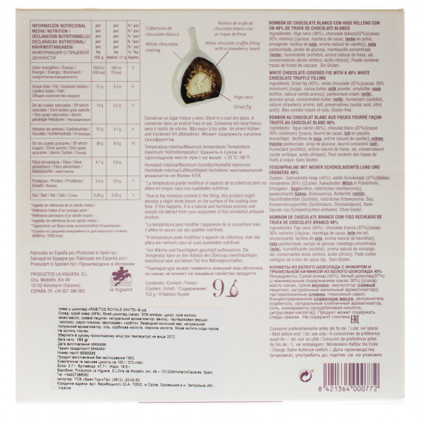 Купить Купить Инжир в белом шоколаде Rabitos Royale 9шт 142г Испания