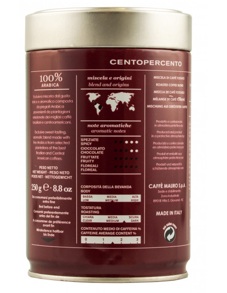 Купить Купить Кофе в зернах Caffe Centopercento 250г Mauro Demetrio
