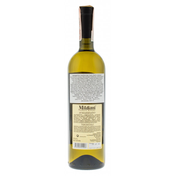 Купити Вино Цинандали AOC біле сухе 0,75л Mildiani