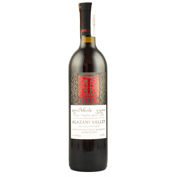 Купити Вино Алазанська долина червоне напівсолодке 0,75л Iveria