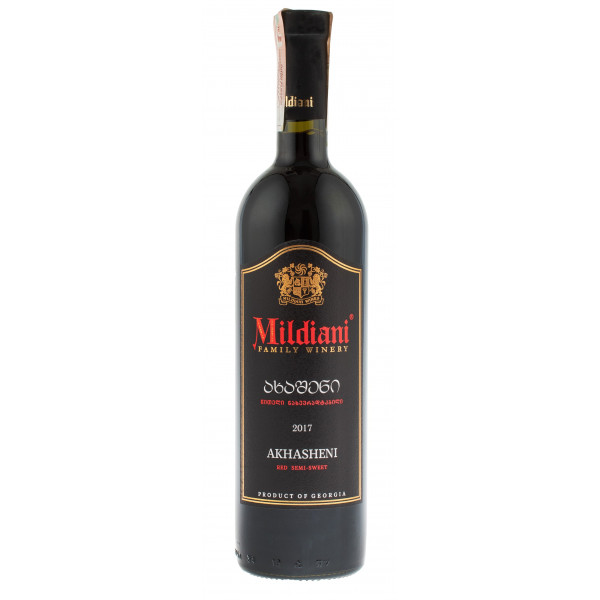 Купити Вино Ахашені AOC червоне напівсолодке 0,75л Mildiani