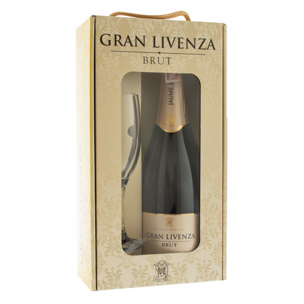 Купити Вино ігристе Cava Gr.Livenza біле брют 0,75 л 11,5% + келих Garcia Carrion