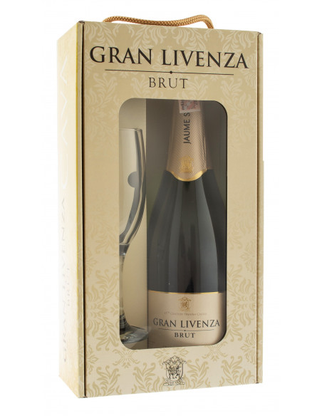Купити Вино ігристе Cava Gr.Livenza біле брют 0,75 л 11,5% + келих Garcia Carrion