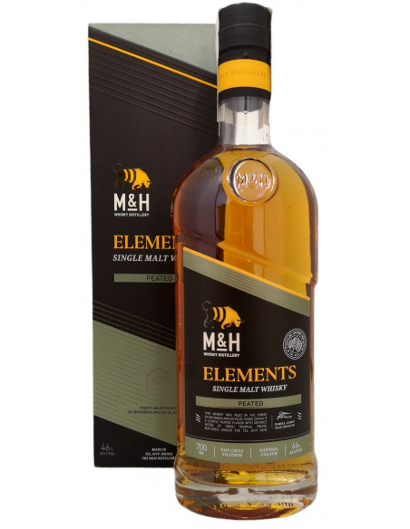 Купить Купить Виски кошерный M&H Peated Cask Sigle Malt 0,7л коробка