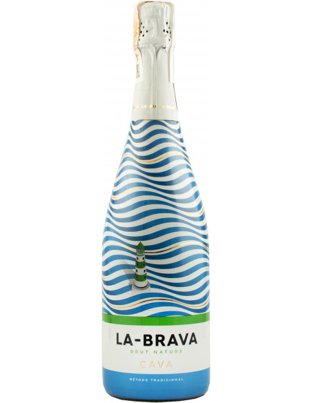 Купити Вино ігристе Cava Brut Nature біле брют Натюр 0,75л La Brava