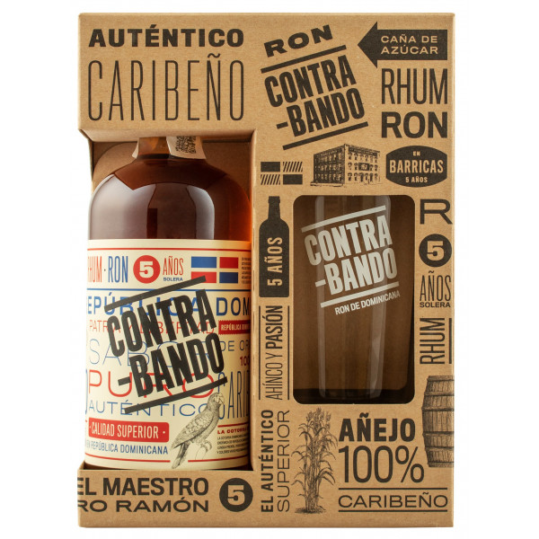 Купити Ром Contrabando 5 anos коробка+келих