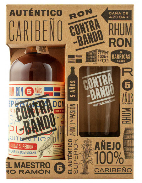 Купити Ром Contrabando 5 anos коробка+келих