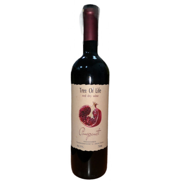 Купити Вино гранатове дерево життя червоне сухе 0,75л
