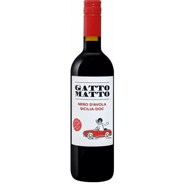 Купити Вино Gatto Matto Nero d\'Avola Sicilia DOC червоне сухе 0,75л 12,5%