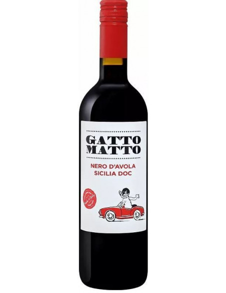 Купить Купить Вино Gatto Matto Nero d\'Avola Sicilia DOC красное сухое 0,75л 12,5%