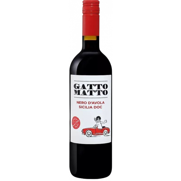 Купить Вино Gatto Matto Nero d\'Avola Sicilia DOC красное сухое 0,75л 12,5%