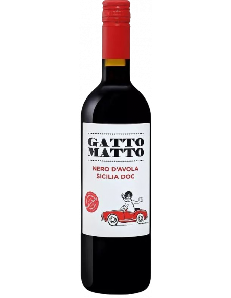 Купить Вино Gatto Matto Nero d\'Avola Sicilia DOC красное сухое 0,75л 12,5%