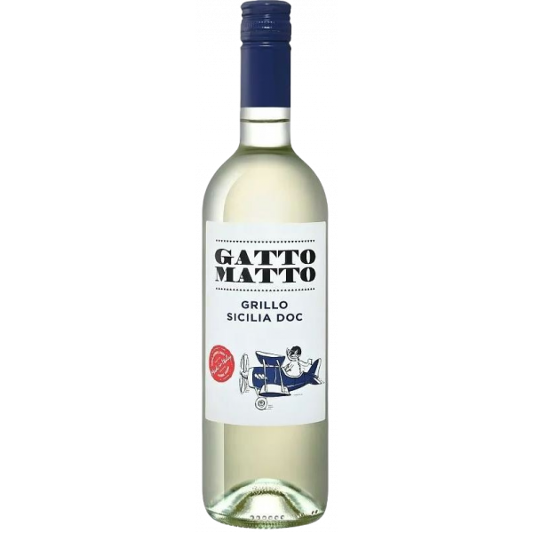 Купить Купить Вино Gatto Matto Grillo Sicilia DOC белое сухое 0,75л 11,5%