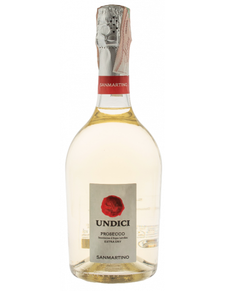 Купить Вино игристое Undici Prosecco DOC белое экстра сухое 0,75л Sanmartino