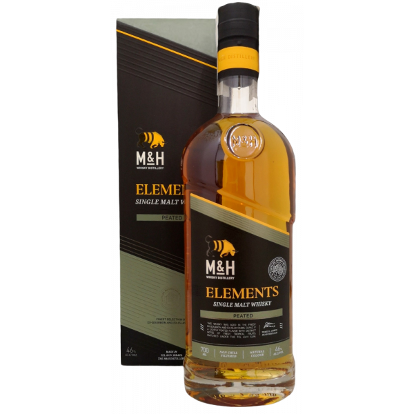 Купить Виски кошерный M&H Peated Cask Sigle Malt 0,7л  коробка