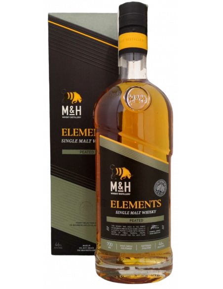 Купить Виски кошерный M&H Peated Cask Sigle Malt 0,7л  коробка
