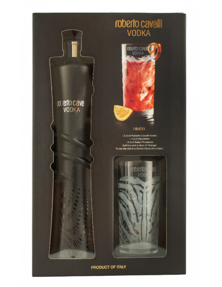 Купить Водка Roberto Cavalli Night Edition 1л  коробка + стакан