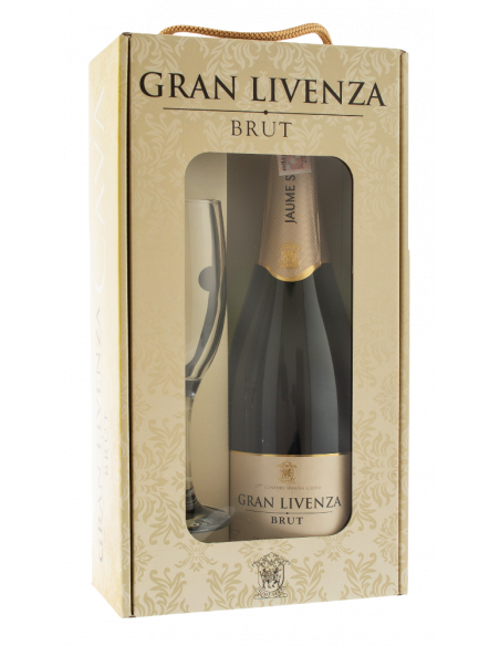 Купить Вино игристое Cava Gr.Livenza белое брют 0,75л 11,5%  +бокал Garcia Carrion