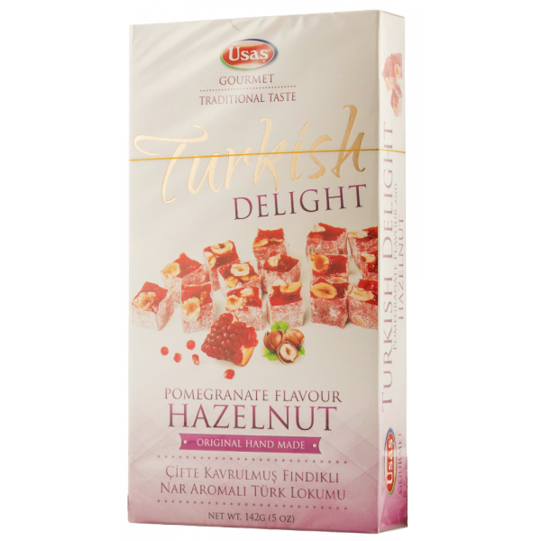 Купить Рахат-Лукум Turkish Delight Hazelnut & Pomegranate фундук и гранат 142г USAS