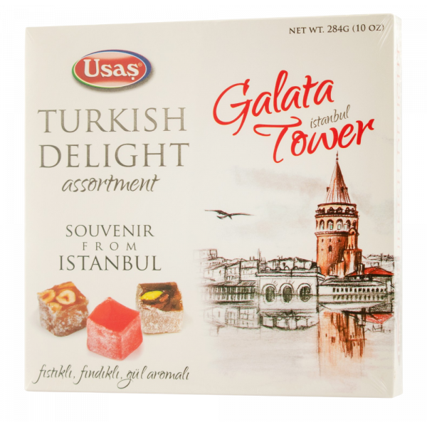 Купить Ассорти Рахат-Лукум GalataTower Pistachio Hazeln Rose 284г USAS