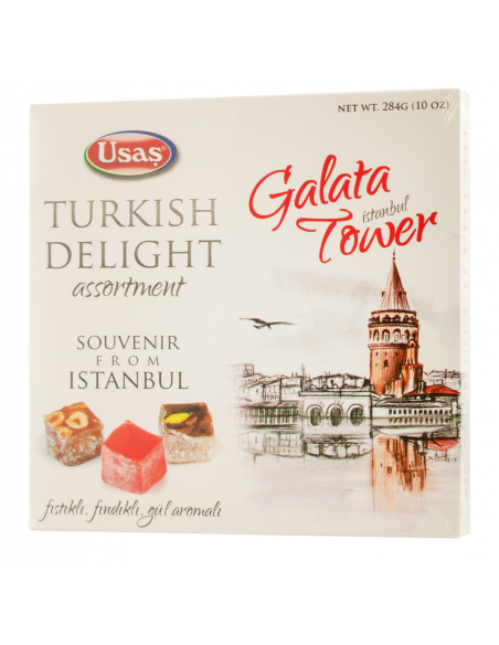 Купить Ассорти Рахат-Лукум GalataTower Pistachio Hazeln Rose 284г USAS