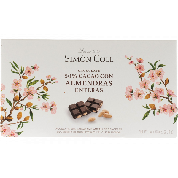 Купить Шоколад Y Almendras Enteras темный с миндалем 50% 200г Simon Coll