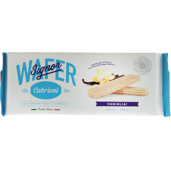 Купить Вафли с ванилью Wafers Piu Vaniglia 150г Италия Cabrioni