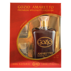 Купить Ликер Amaretto Gozio 0,7л подарочный набор+2бокала Franciacorta
