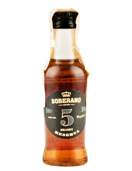 Купить Бренди Soberano 0,05л мини бутылочка 5 лет