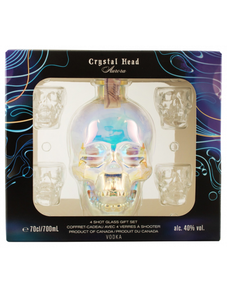 Купить Водка Crystal Head Aurora 0,7л л в коробке + 4 рюмки