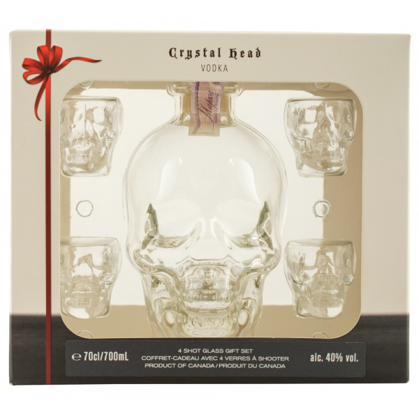 Купить Водка Crystal Head в коробке + 4 рюмки 0.7л