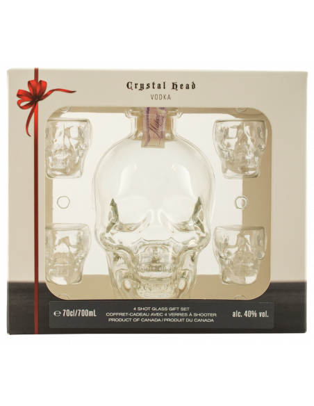 Купить Водка Crystal Head в коробке + 4 рюмки 0.7л