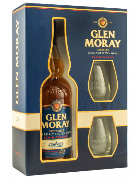 Купить Виски Glen Moray Classic 0,7л в коробке + 2 стакана