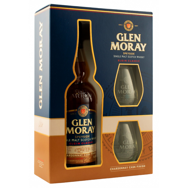 Купить Виски Glen Moray Chardonnay Finish 0,7л подарочный набор