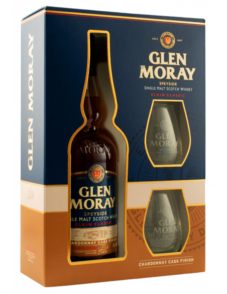 Купить Виски Glen Moray Chardonnay Finish 0,7л подарочный набор