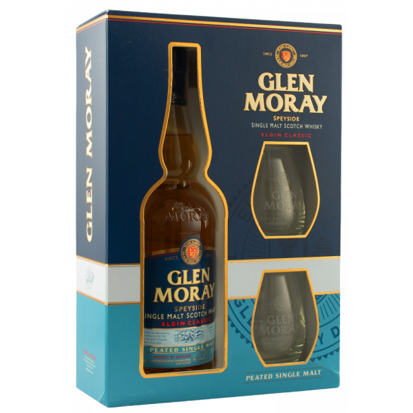 Купить Виски Glen Moray Peated Single Malt под. набор+2бокала