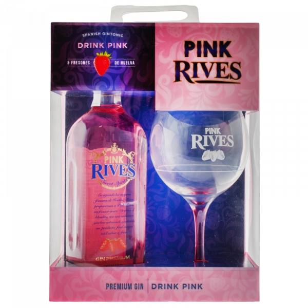 Купить Джин Pink Rives 0.7л в коробке+бокал